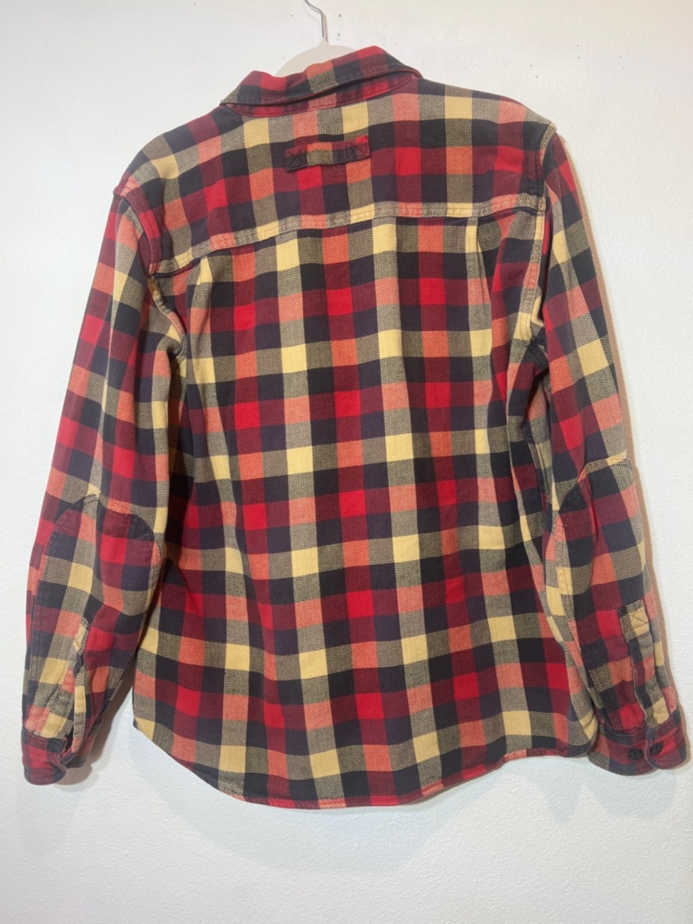 Woolrich Men’s Red Black Tan Plaid Button-Down Shirt/Overshirt Size L - Picture 2 of 6